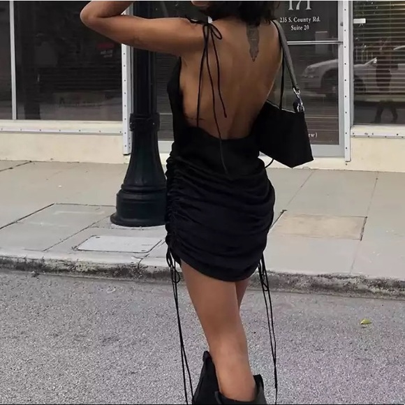 NEW! little black silk dress ✧ - Picture 3 of 3